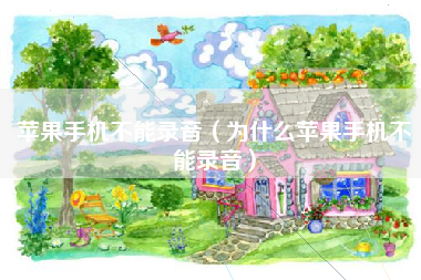 苹果手机不能录音(为什么苹果手机不能录音)