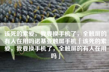 该死的索爱,我要换手机了,全触屏的有人在用吗诺基亚触屏手机「该死的索爱,我要换手机了,全触屏的有人在用吗」